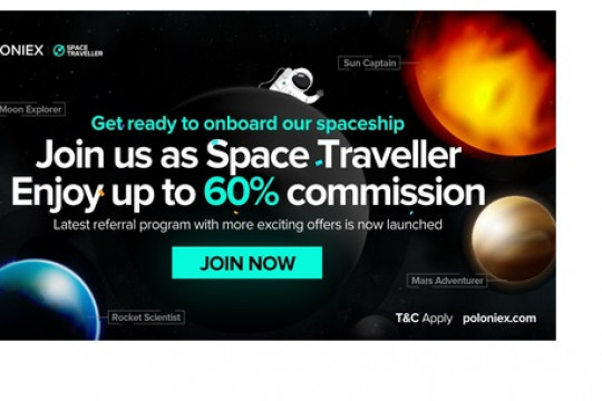 Poloniex launches new Space Traveller program with up to 60% commissions